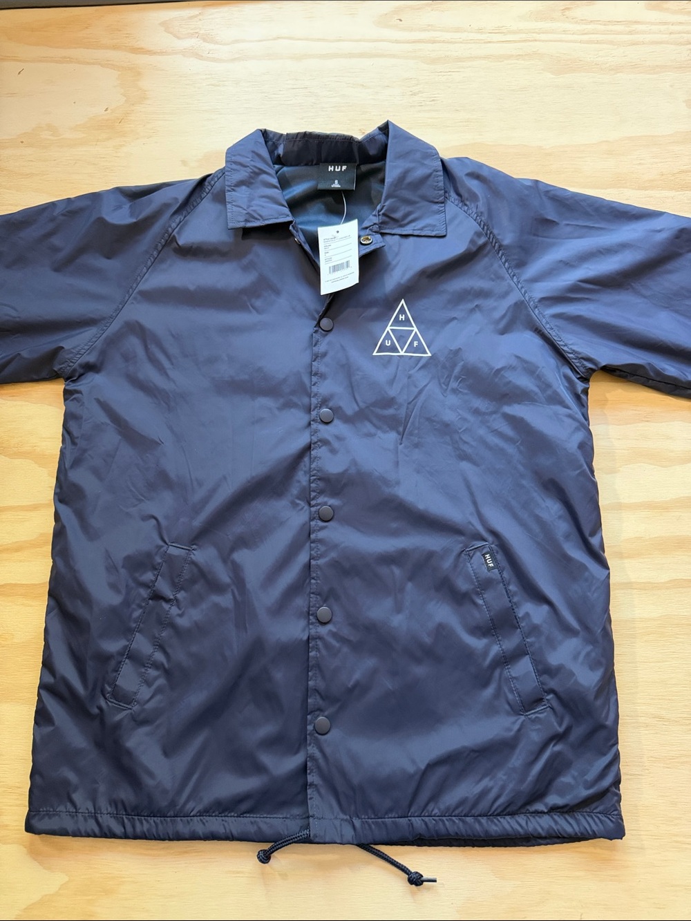 HUF Navy Windbreaker Jacket with Triangle Logo